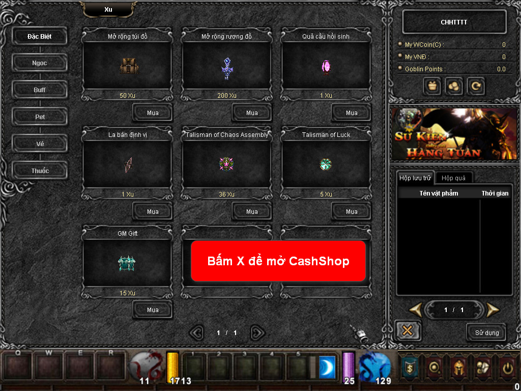 Chức năng chính của Game MU Giang Hồ